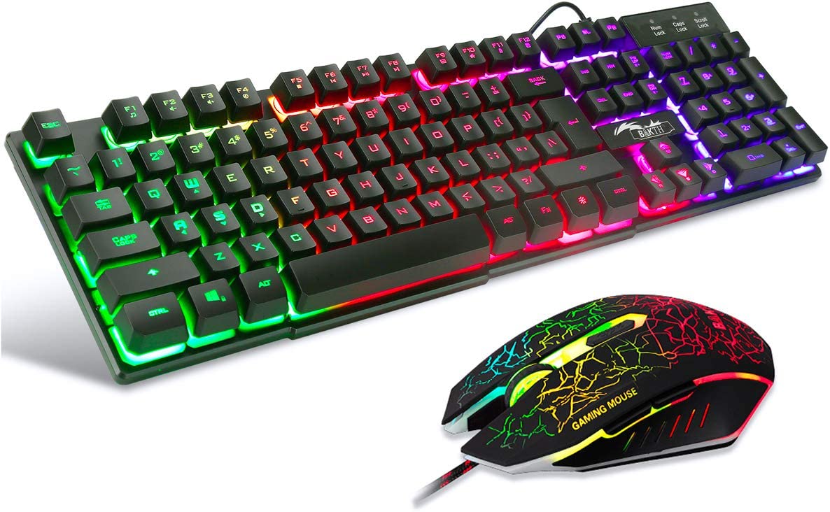 BAKTH Gaming Tastatur und Maus Set, LED Hintergrundbeleuchtung