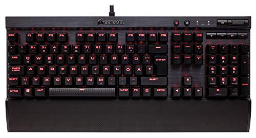 Corsair K70 LUX Rot LED Mechanische Gaming Tastatur (Cherry MX Red: Leichtgängig und Schnell, Rote LED Hintergrundbeleuchtung, QWERTZ DE Layout) schwarz